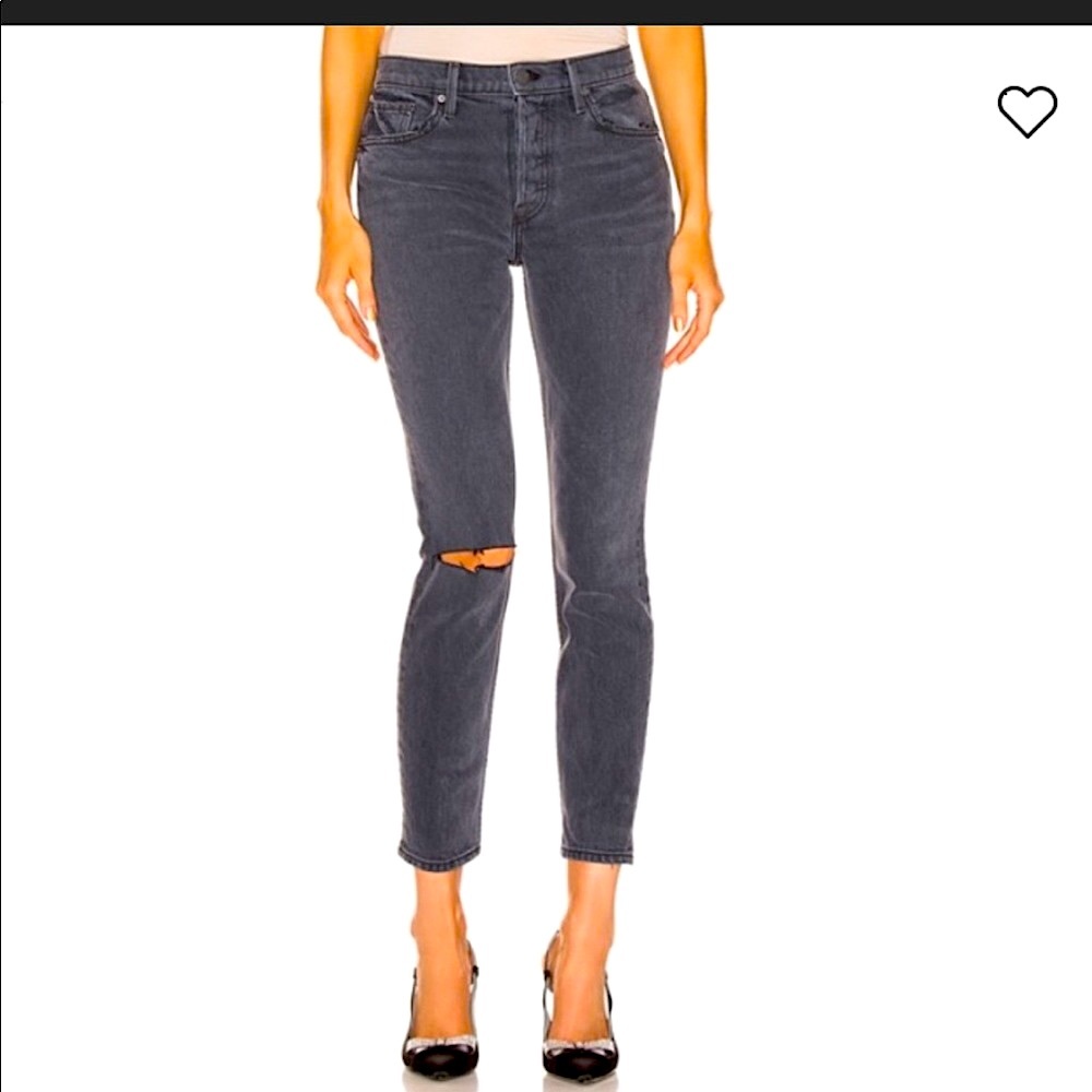 NWT Grlfrnd Karolina high rise gray skinny jeans